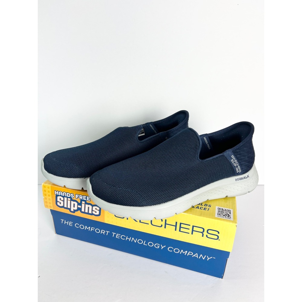 Skechers Hands Free Slip-ins Go Walk Flex Navy Mens 8.5 Extra Wide 216491WW/NVY